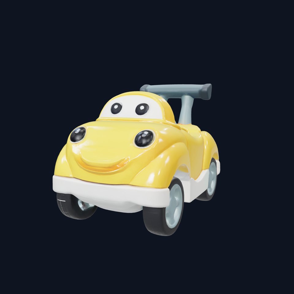 Smiling Toy Car with Rotating Wheels model pack